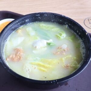 Mixed fish soup — fried & sliced fish, no milk, egg ribbons